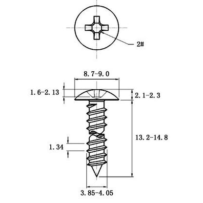 Stainless Steel Cross Big Head Self-tapping Screw Mushroom-shaped Haircut Round Head