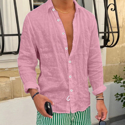 Solid-color Casual Everyday Long-sleeve Lapel Springsummer Clothing