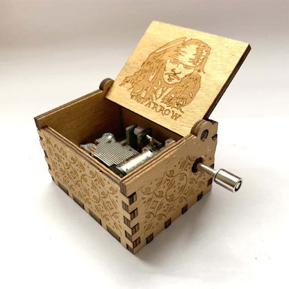 Antique Carved Wooden Hand Crank Spirited Away Music Box Christmas Gift Birthday Gift Party Decoration