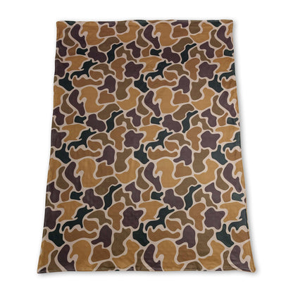 Brown polka dots camo baby boy hunting blanket