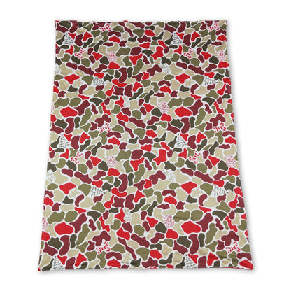 Gingerbread santa camo baby kids Christmas blanket