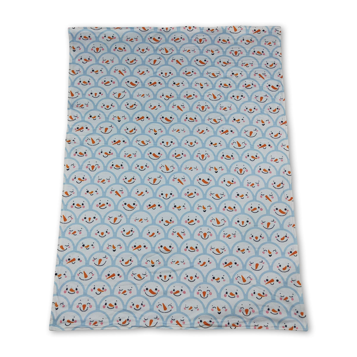 Snowman light blue minky dots baby boy blanket