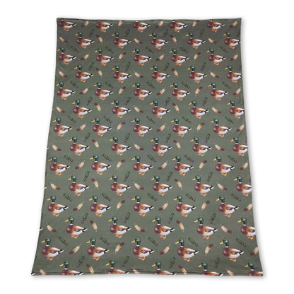Duck call green hunting baby boys blanket