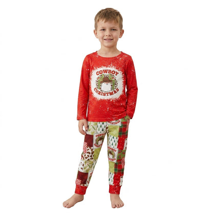 Cowboy Christmas santa cactus boy clothing set