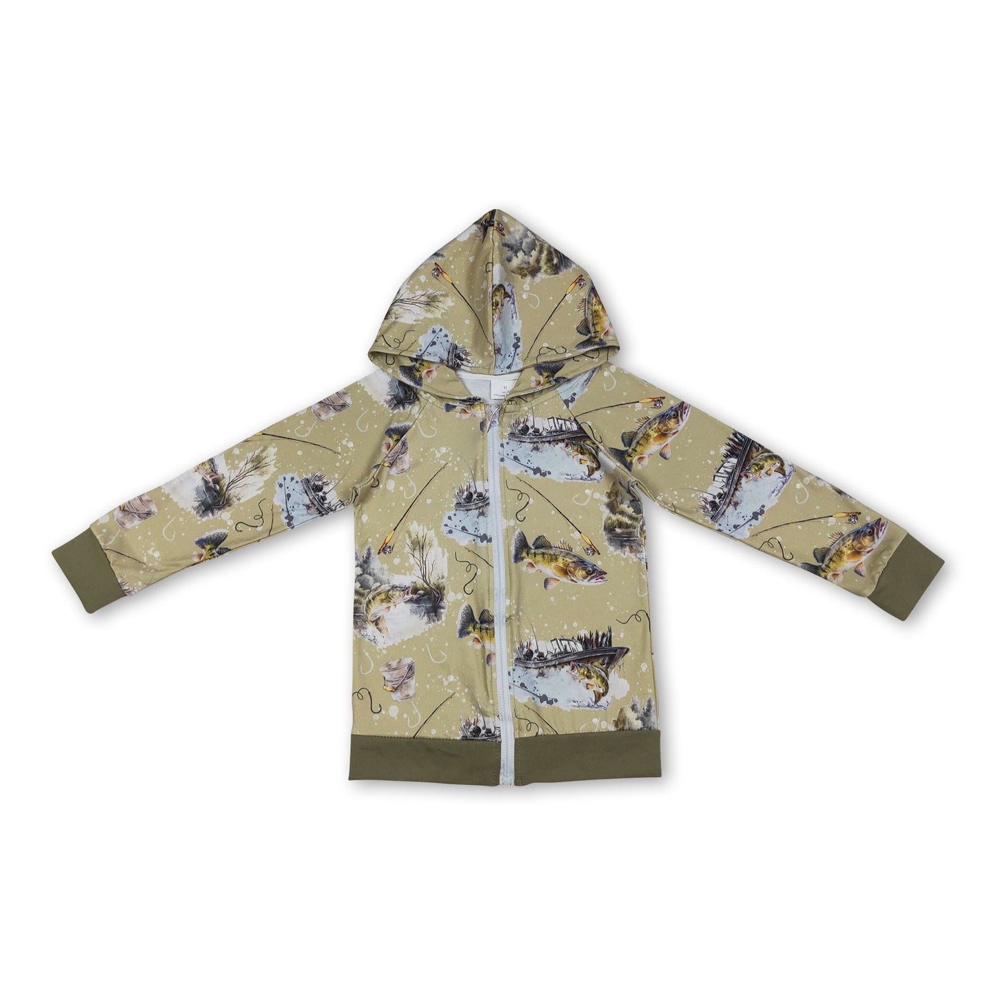 Just a boy who loves to fish baby kids hooded jacket