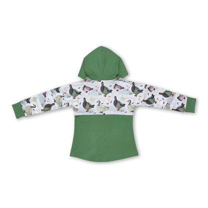 Duck green long sleeves kids hunting hoodie
