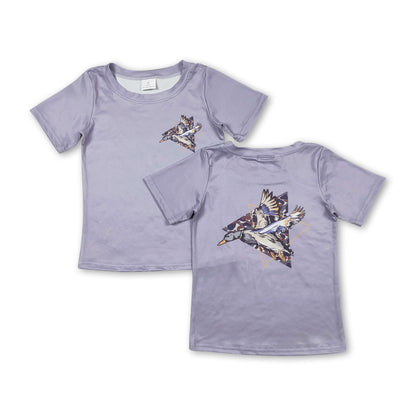 Grey short sleeves duck camo boys T-shirt