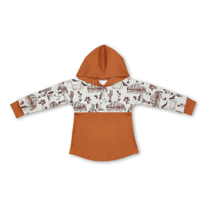 Horse cactus western kids boys hoodie