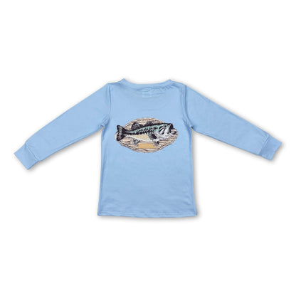 Light blue long sleeves fishing kids boys hunting shirt