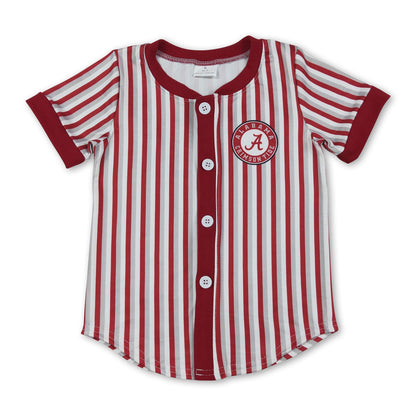 Short sleeves A stripe kids boys team shirt