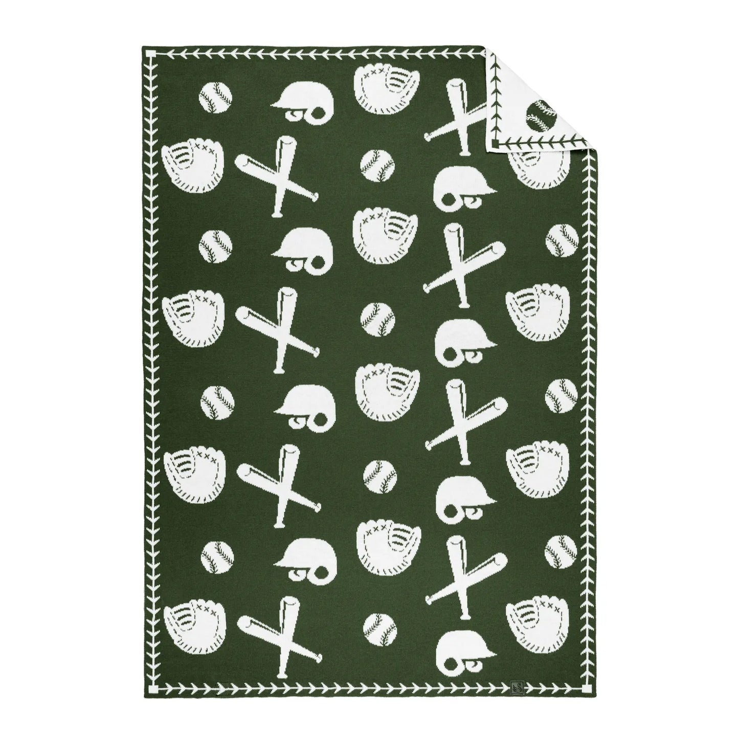 Baseball Jacquard Knit Baby Blanket