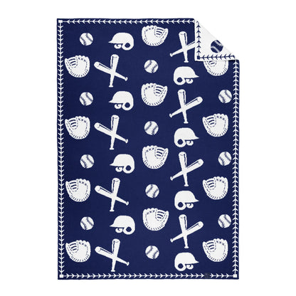 Baseball Jacquard Knit Baby Blanket