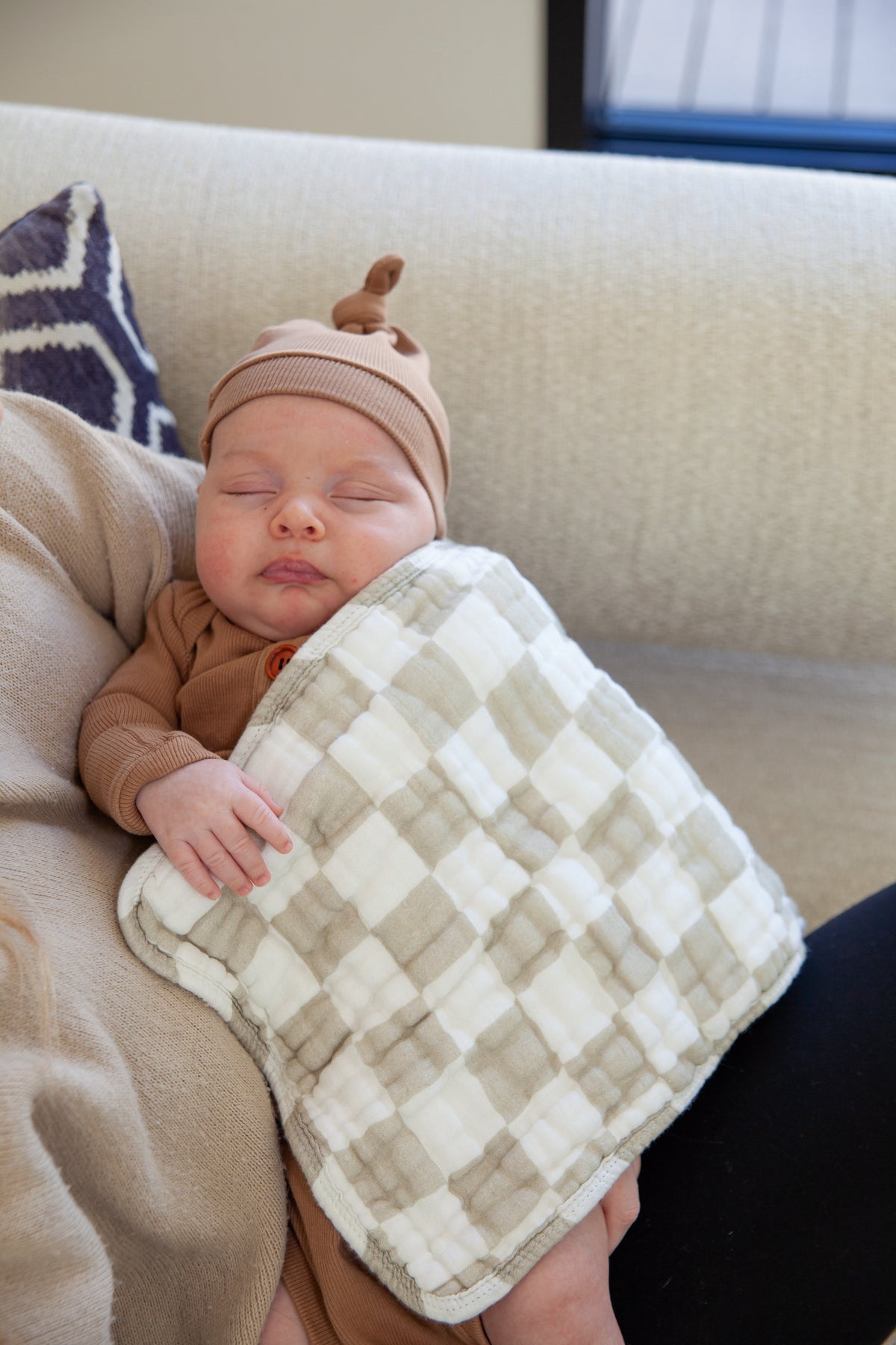 Organic Muslin Burp Cloths, 3 Pack (Ivory + Oatmeal)