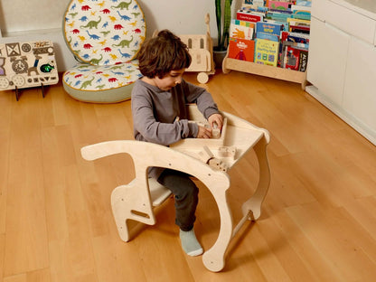 2in1 Wooden Seesaw & Desk for Kids' Skill Development-1