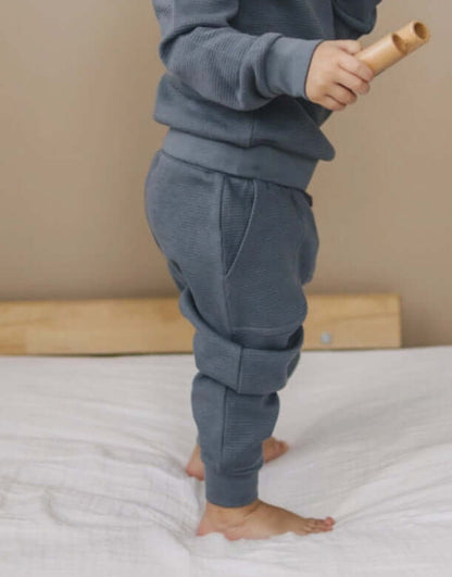 Organic Cotton Waffle Knit Little Explorer Joggers