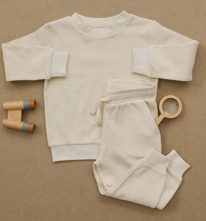 Organic Cotton Waffle Knit Little Explorer Joggers