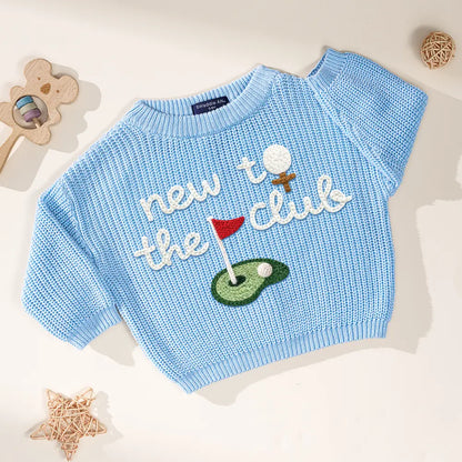Hand-Embroidered New to the Club Golf Sweater