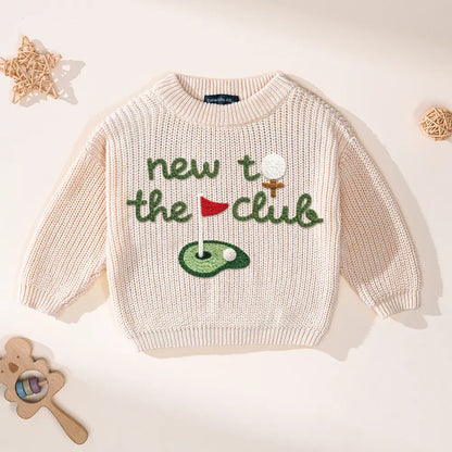 Hand-Embroidered New to the Club Golf Sweater