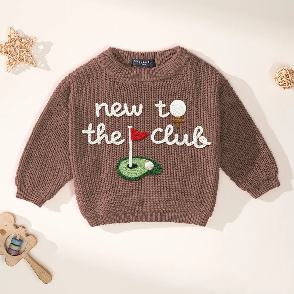 Hand-Embroidered New to the Club Golf Sweater
