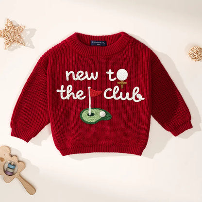 Hand-Embroidered New to the Club Golf Sweater