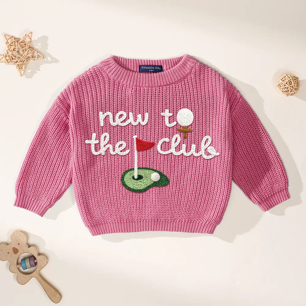 Hand-Embroidered New to the Club Golf Sweater