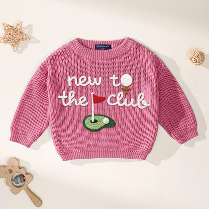Hand-Embroidered New to the Club Golf Sweater