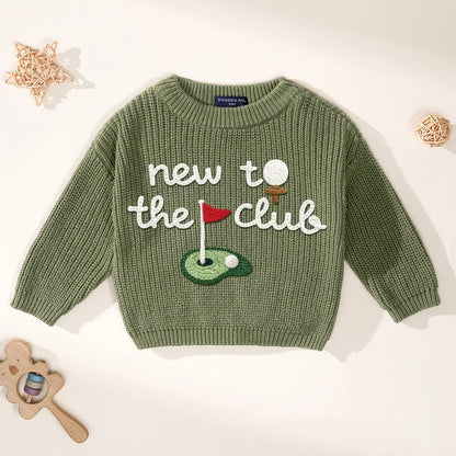 Hand-Embroidered New to the Club Golf Sweater