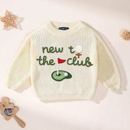 Hand-Embroidered New to the Club Golf Sweater