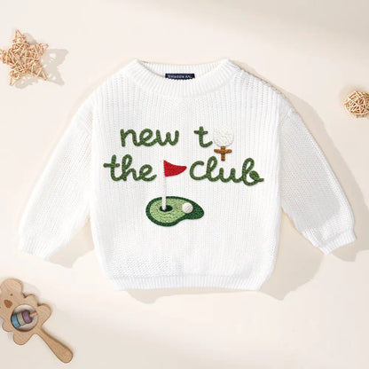 Hand-Embroidered New to the Club Golf Sweater