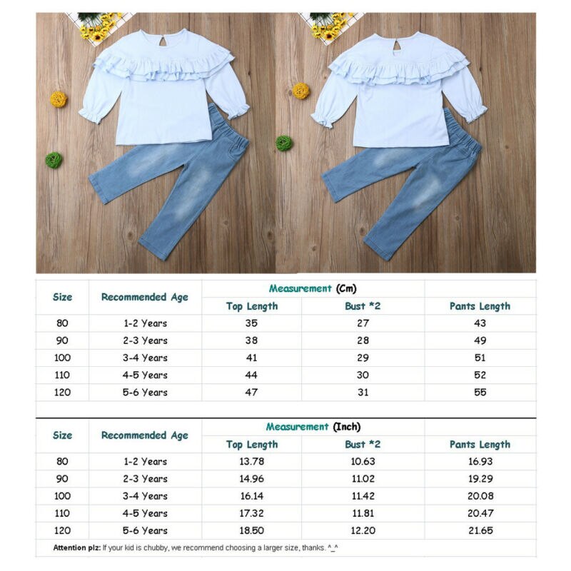 Fashion Kids Girl Clothing Set Ruffle Blouse Tops