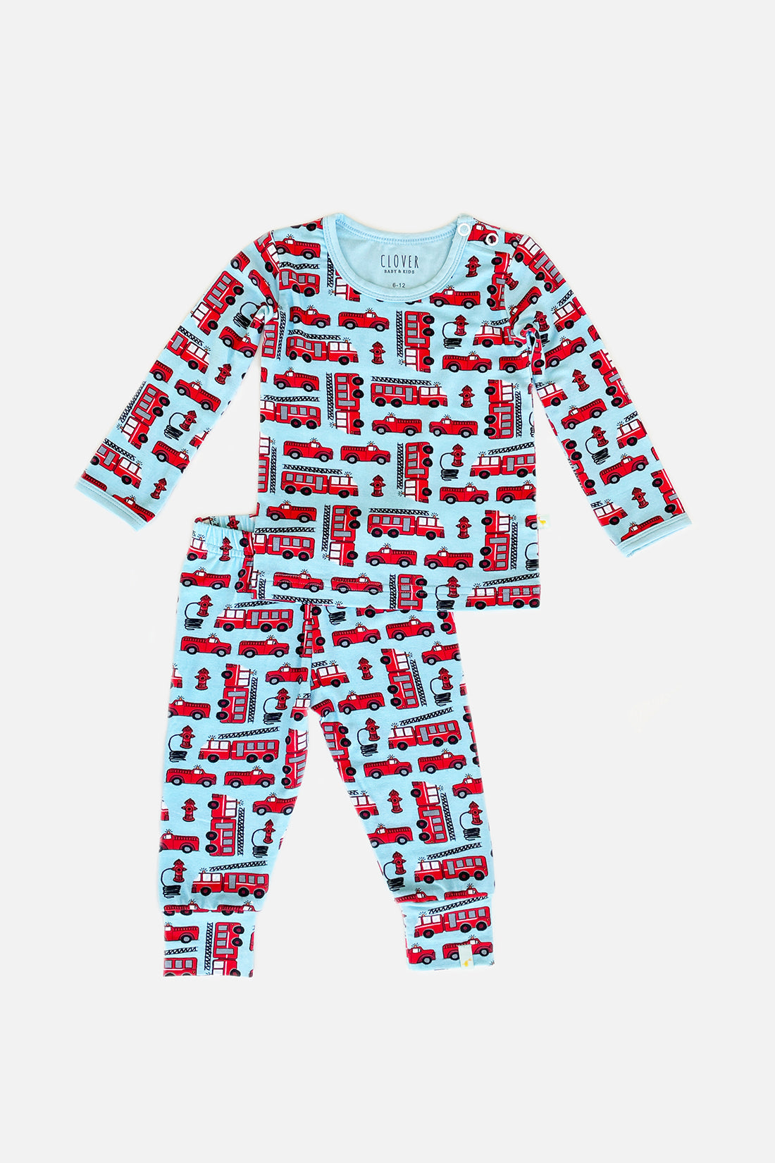 Long-Sleeve Top & Pants Pajama Set - Fire Trucks