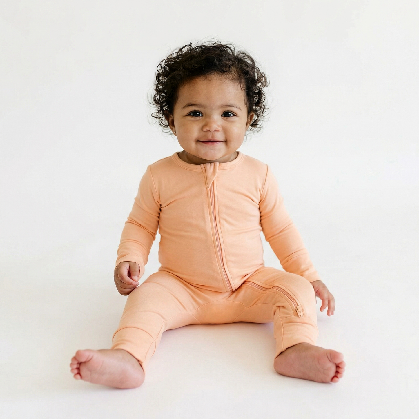 Peach Fuzz Convertible Footie Pajamas