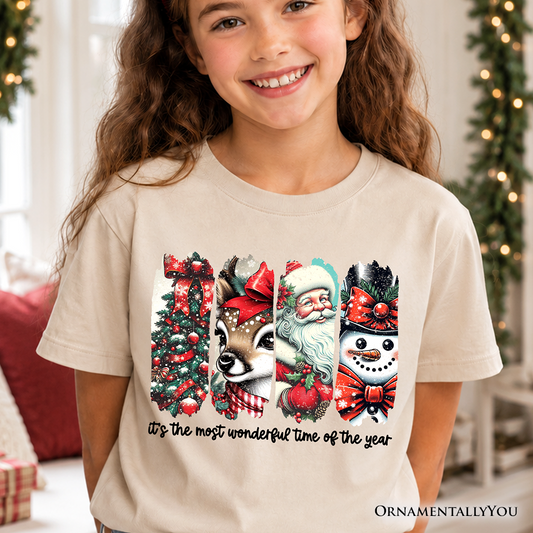 Kids' Vintage Christmas T-Shirt — Most Wonderful Time