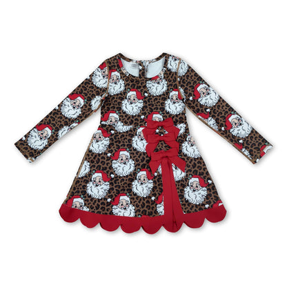 Leopard Santa Bow Athletic Dress
