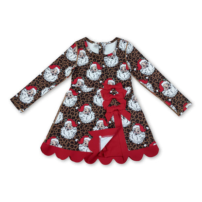 Leopard Santa Bow Athletic Dress
