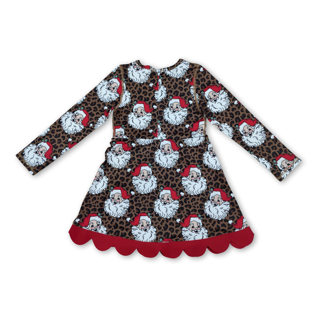 Leopard Santa Bow Athletic Dress