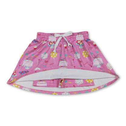 Happy Birthday cake gift kids girls active skirt