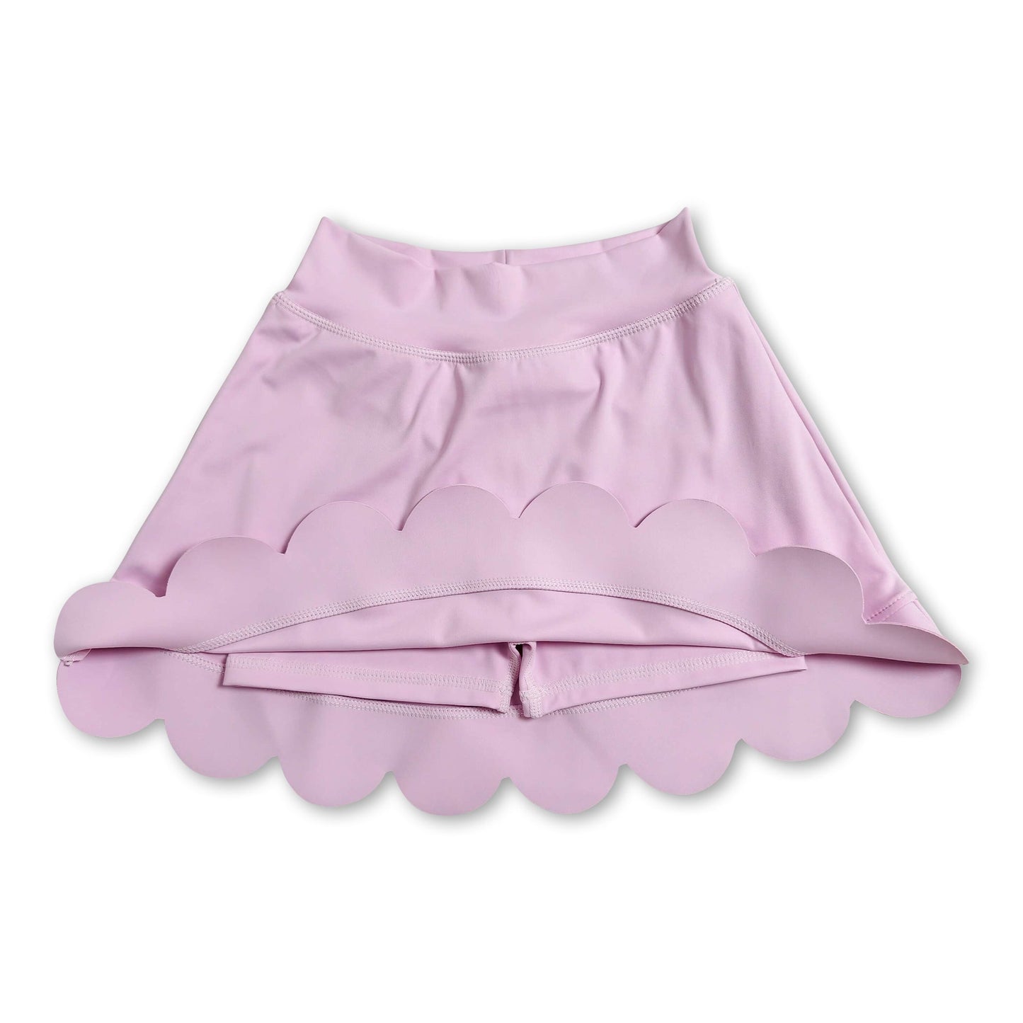 Pink scallop kids girls summer activwear skirt