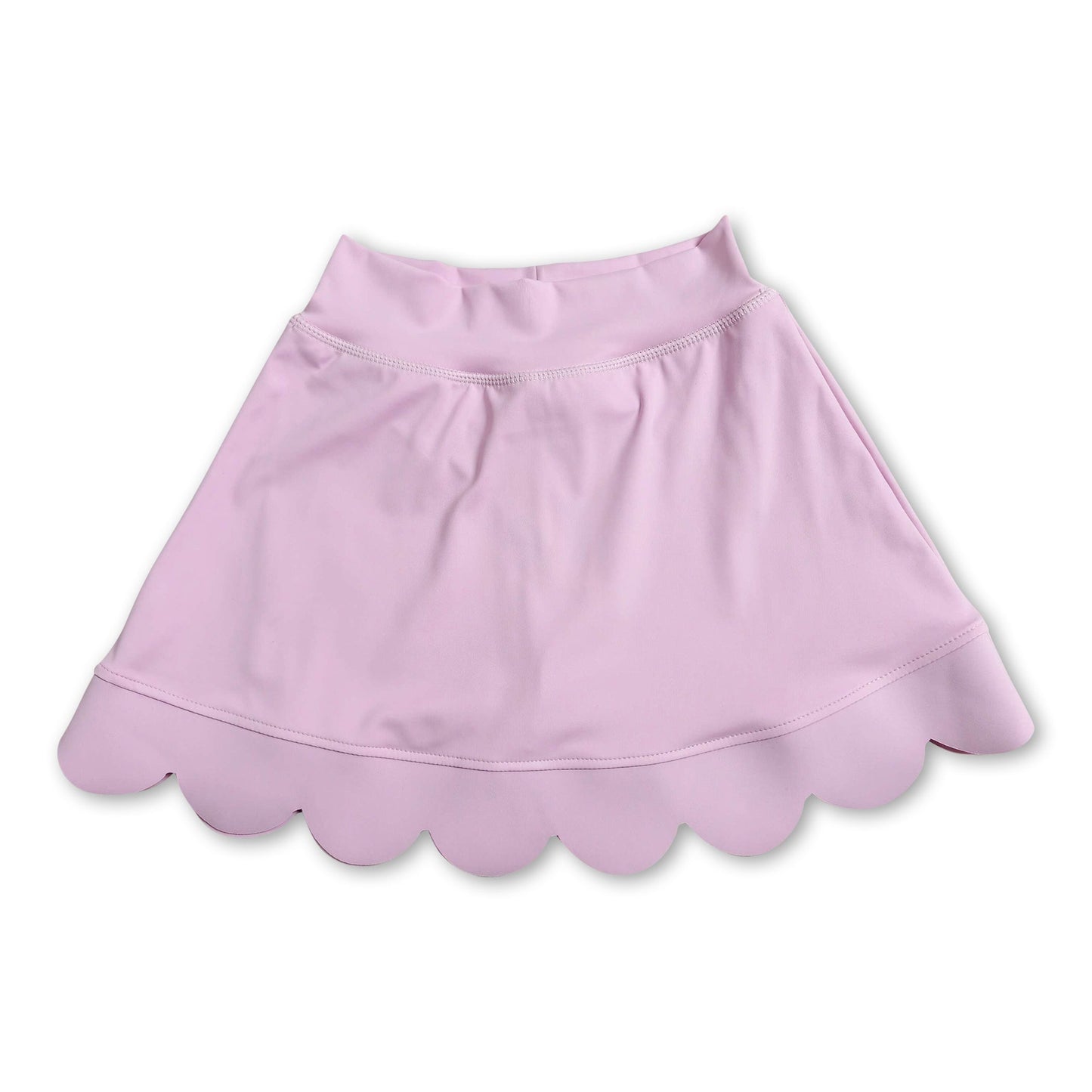 Pink scallop kids girls summer activwear skirt