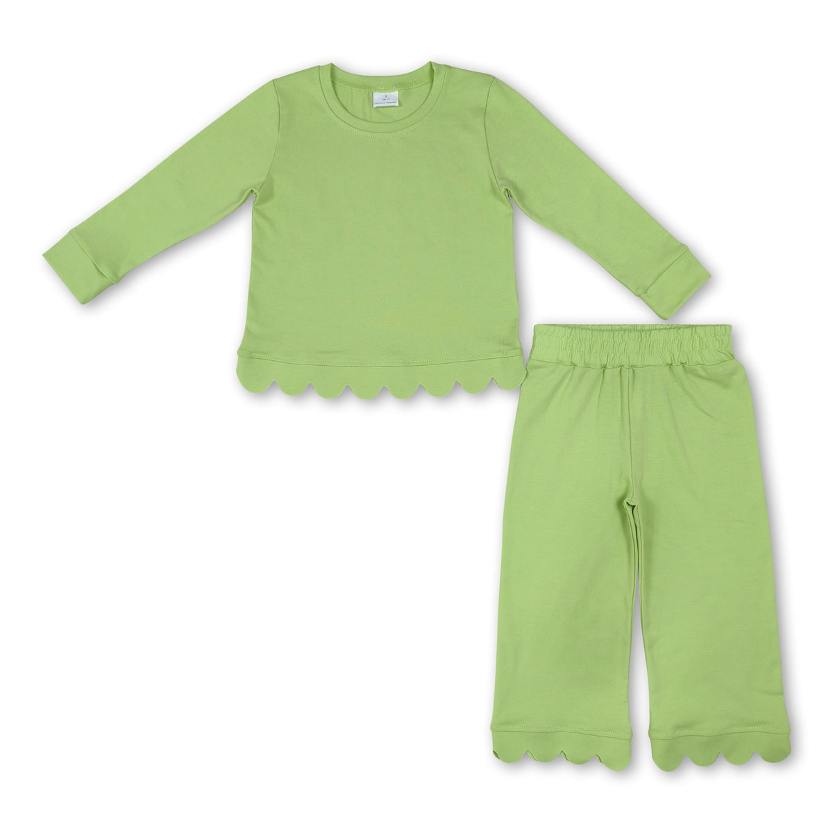 Mint Green Scallop Top & Pants Set
