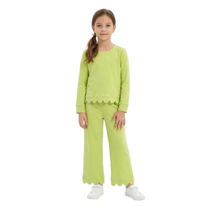 Mint Green Scallop Top & Pants Set