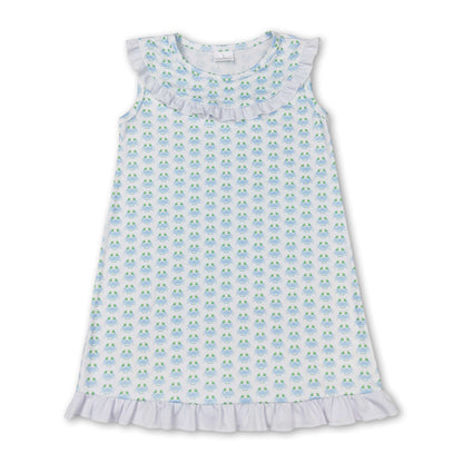 Sleeveless crab ruffle baby girls summer dresses