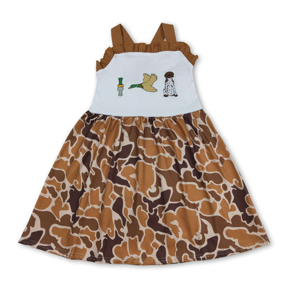 Duck call camo dog straps kids girls dresses