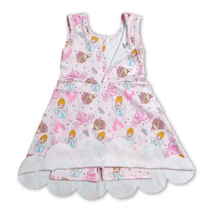 Sleeveless princess castle girls summer athletic dress