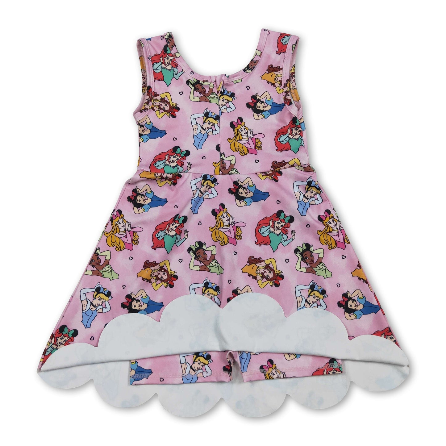 Sleeveless pink princess kids girls summer athletic dress