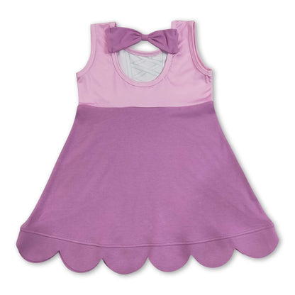 Sleeveless pink princess kids girls summer dress