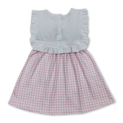 Child of god cross pink plaid girls Easter dresses