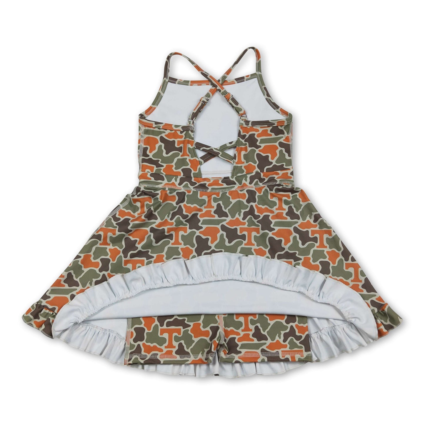 Sleeveless camo T kids girls team athletic dresses
