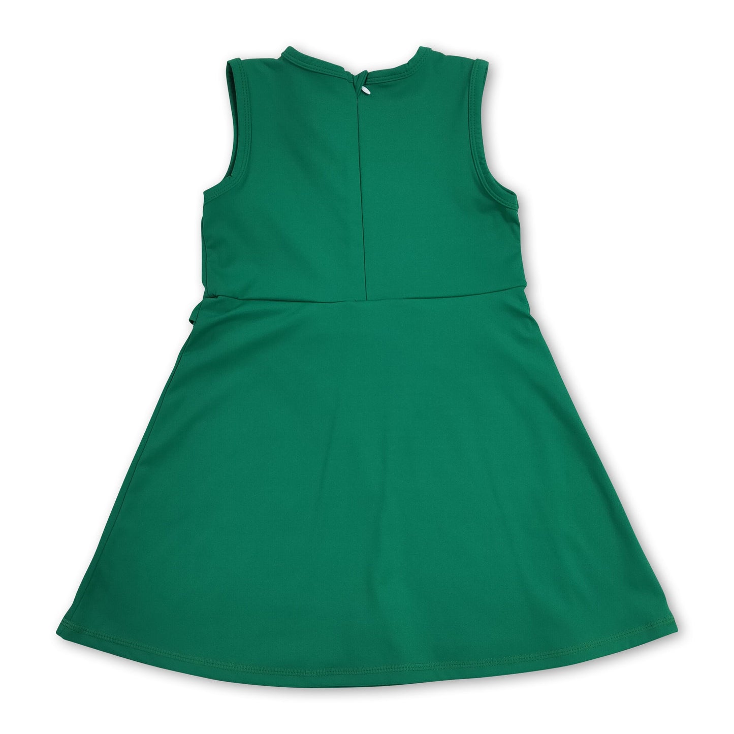 Sleeveless green ruffle kids girls summer athletic dress