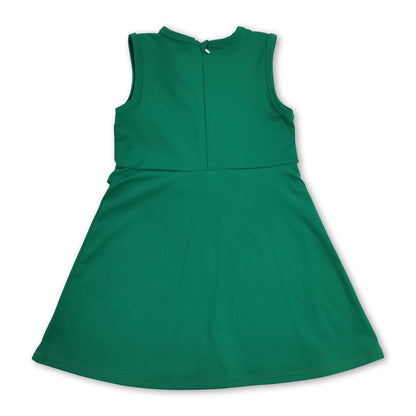 Sleeveless green ruffle kids girls summer athletic dress